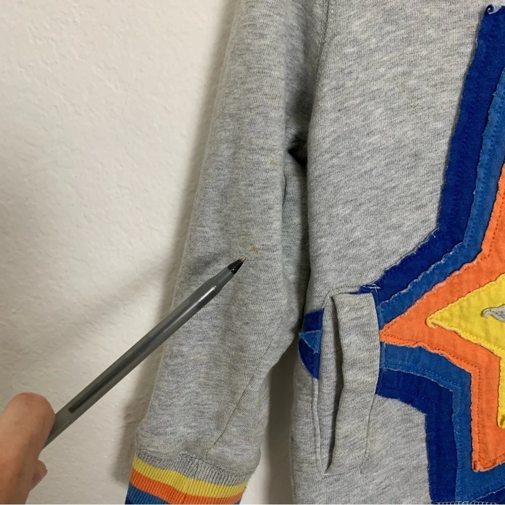 Mini Boden Star Hoodie Full Zip Sweatshirt Kids 3-4 years Colorful